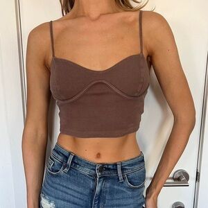 Forever 21 Chocolate Ribbed Camisole